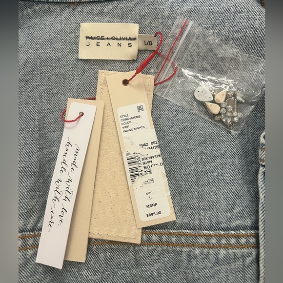 Alice + Olivia Jeff Embellished Denim Jacket - Picture 9 of 10